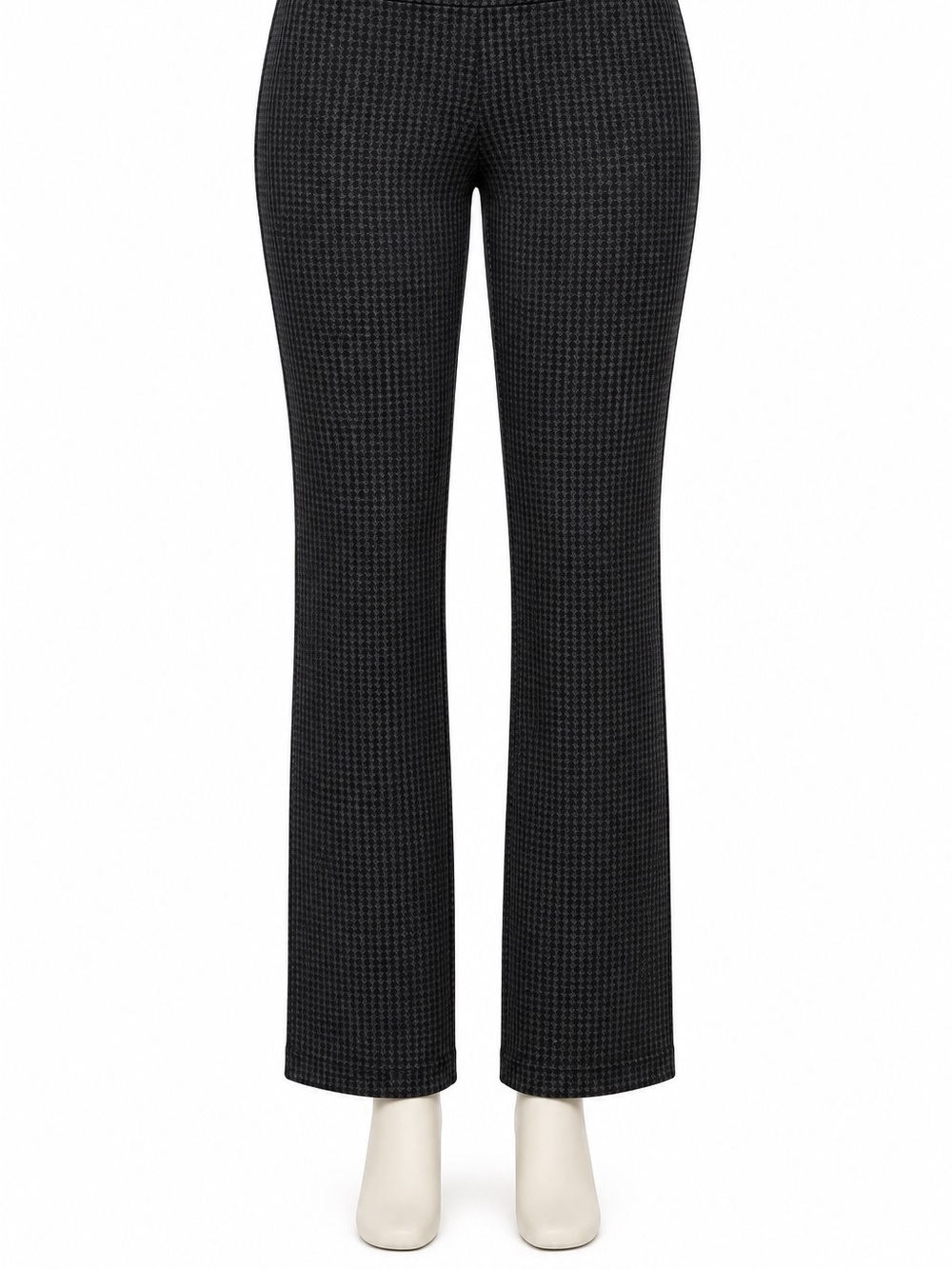 Tailored Black Houndstooth Bootcut Pants